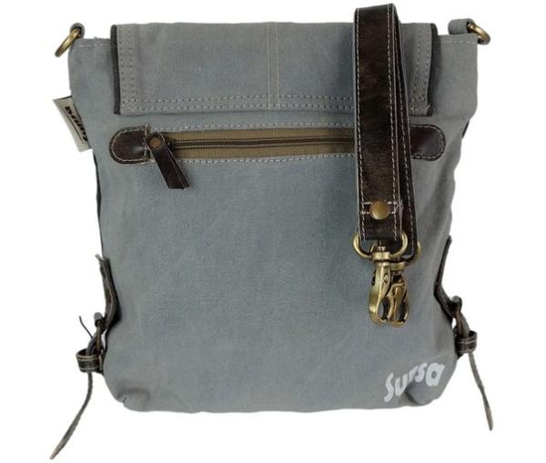 Sunsa Vintage Tasche Schultertasche Umhängetasche aus Canvas mit Leder